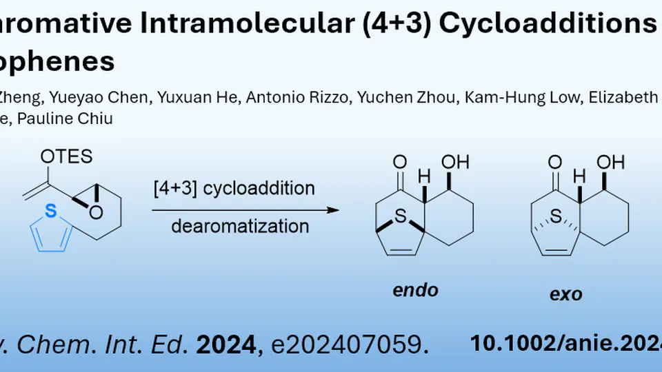 Breaking the aromaticity of thiophene using a [4+3] cycloaddition