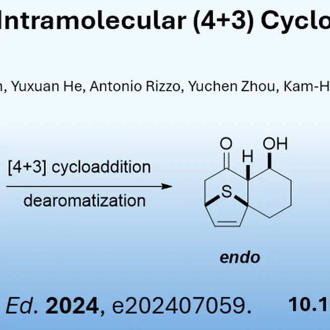 Breaking the aromaticity of thiophene using a [4+3] cycloaddition