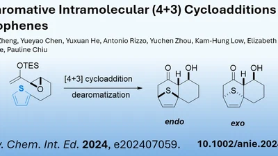 Breaking the aromaticity of thiophene using a [4+3] cycloaddition featured image