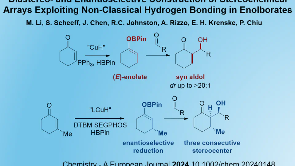 Diastereo- and Enantioselective Construction of Stereochemical Arrays Exploiting Non-Classical Hydrogen Bonding in Enolborates